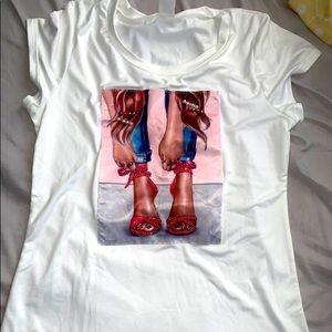 elegant white blouse with beautiful print 😍